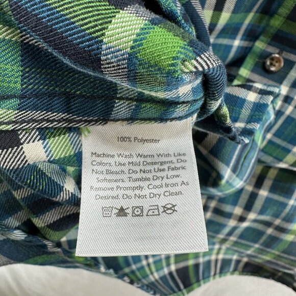Eddie Bauer Shirt Mens Size L Tartan Plaid Utility Button Down Long Sleeve Green - Picture 8 of 11